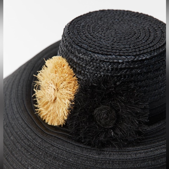 Nwt zara contrast floral hat main image 5